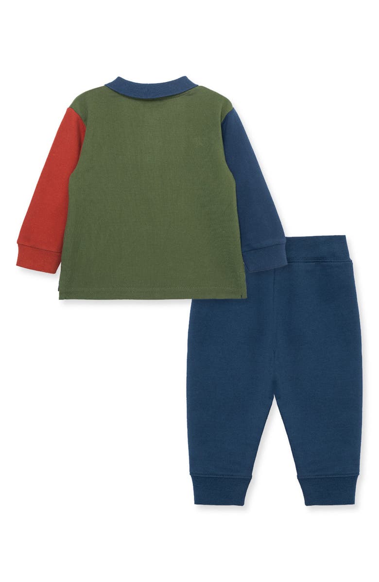 Little Me Coloblock Polo Shirt & Joggers Set, Alternate, color,