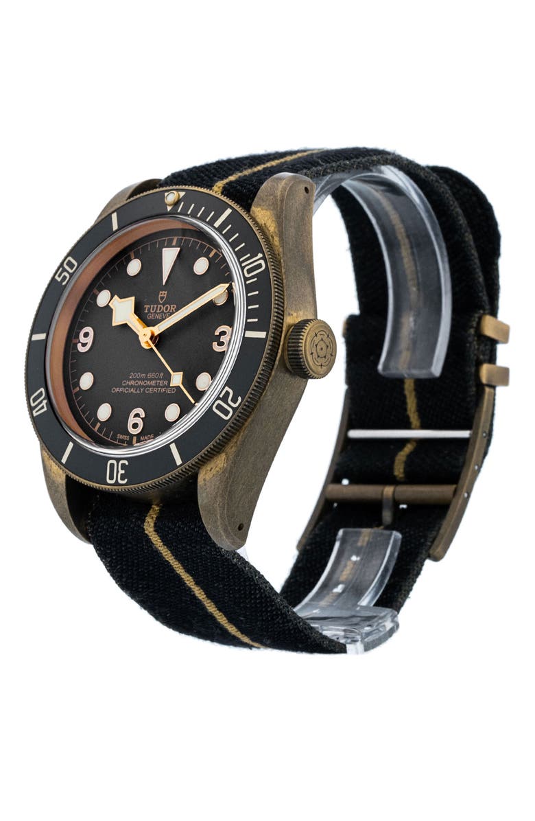 Watchfinder & Co. Tudor Preowned 2022 Black Bay Bronze Automatic Fabric Strap Watch, 43mm, Alternate, color,
