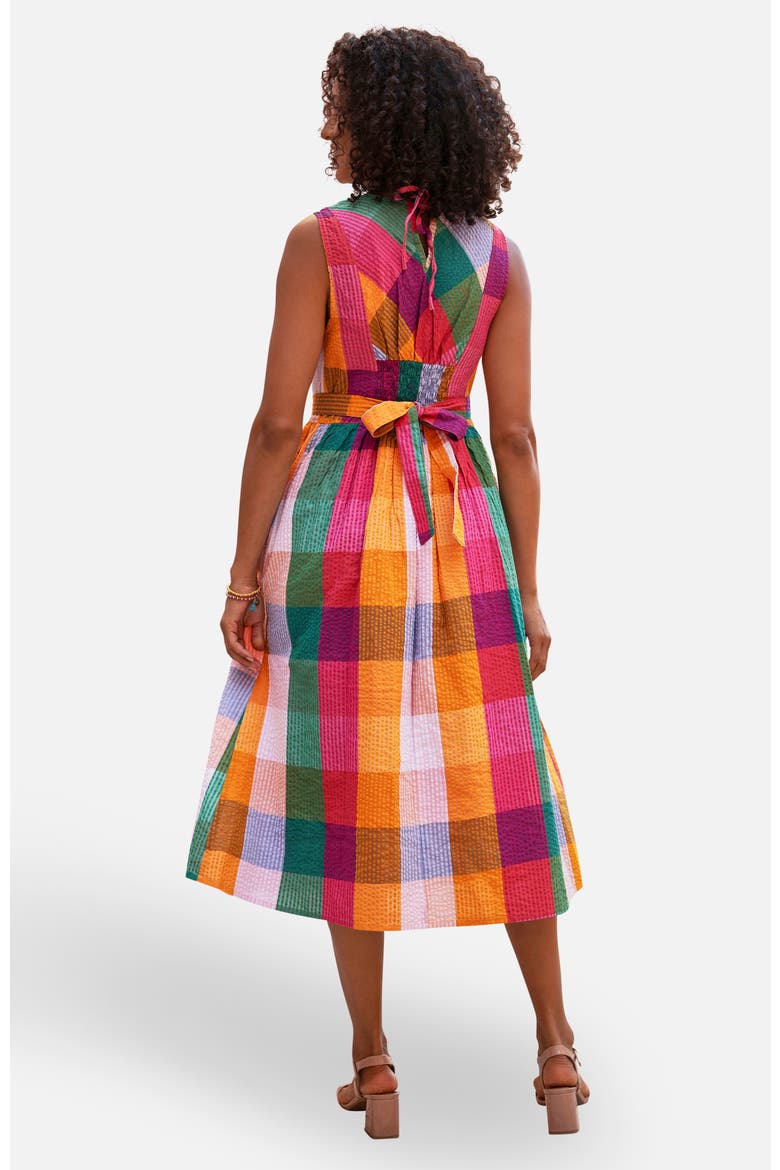 Seersucker Cotton Midi Sun Dress, Alternate, color, Multi