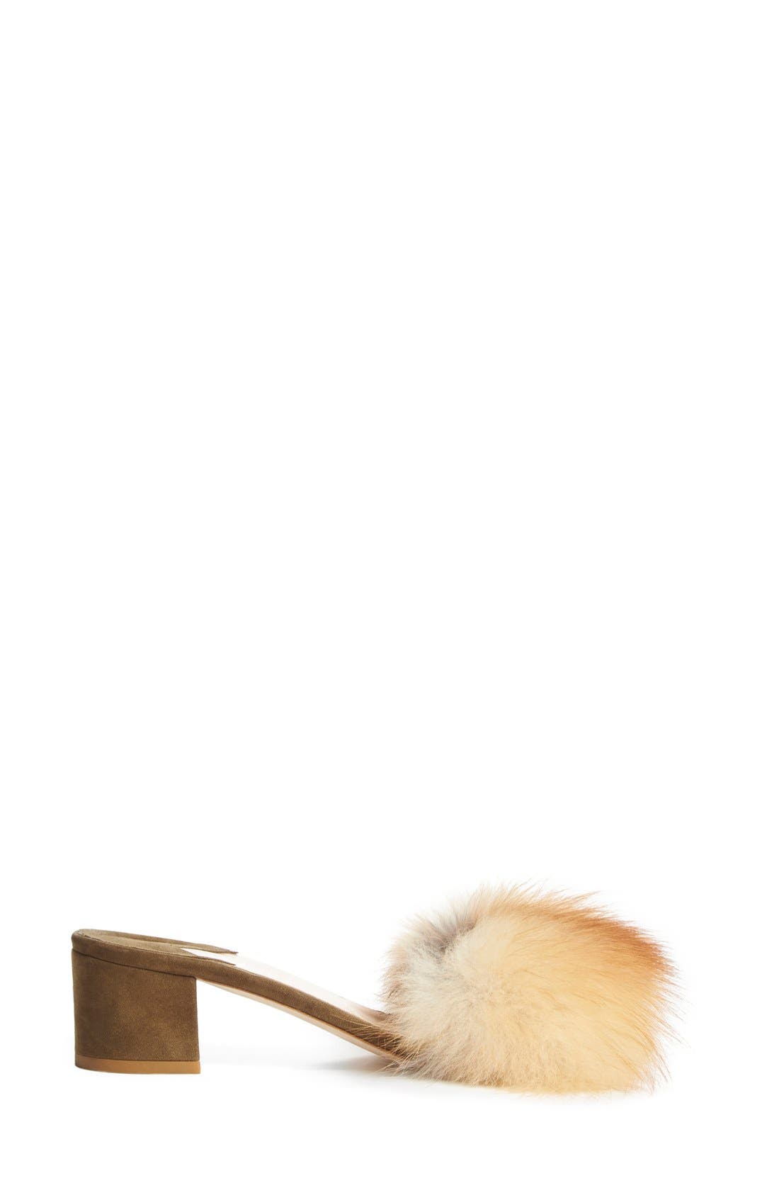 Brother Vellies 'Tufted' Genuine Fox Fur Slide Sandal, Alternate, color, 