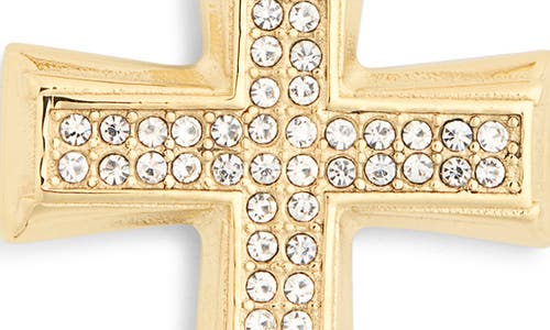 American Exchange Stainless Steel Pavé Crystal Cross Pendant Necklace In Gold