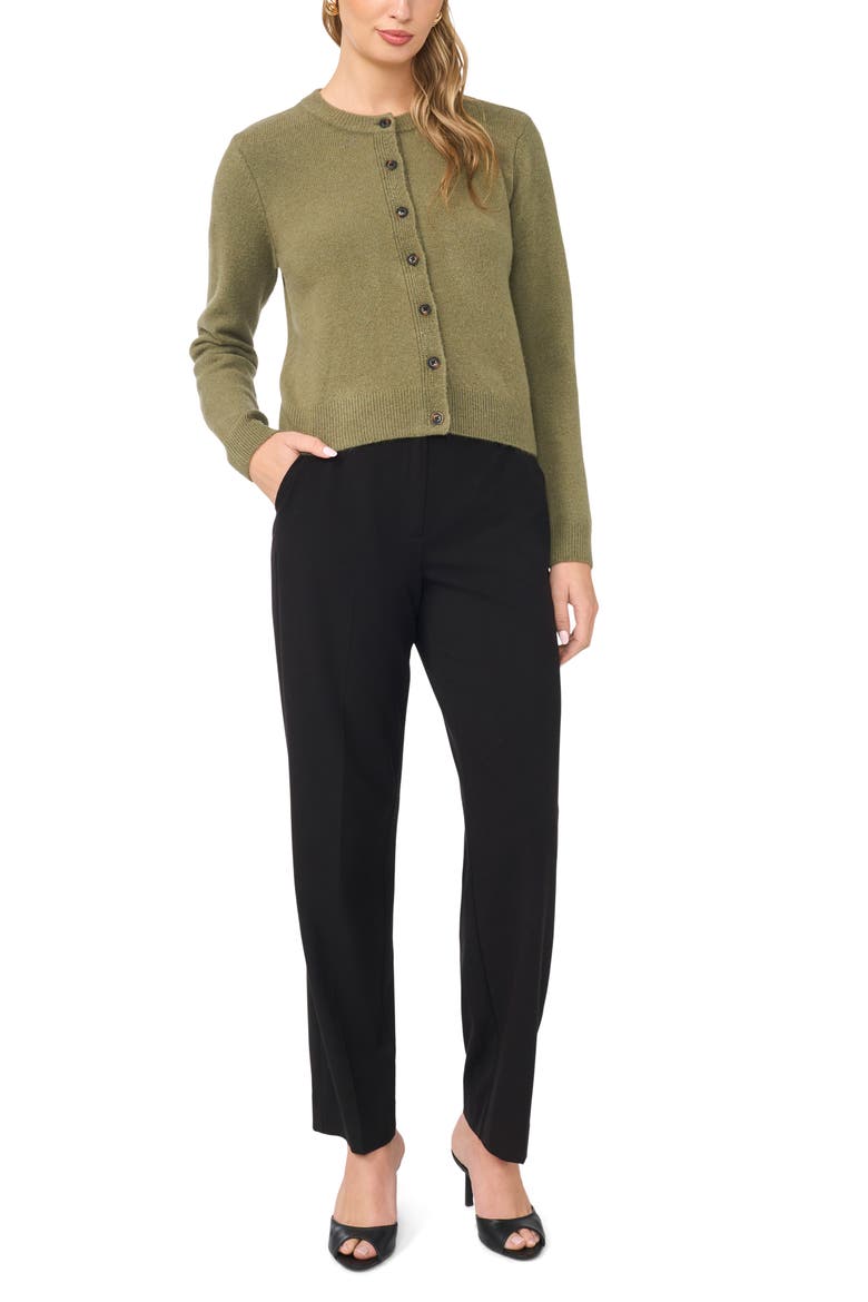 Crewneck Cardigan, Alternate, color, GREEN EARTH