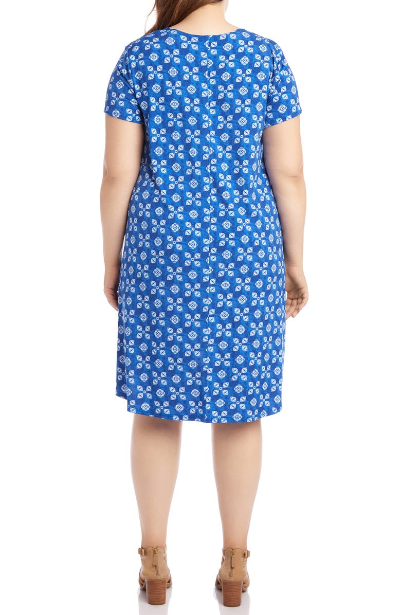 Karen Kane Maggie Tile Print Trapeze Dress, Alternate, color, 