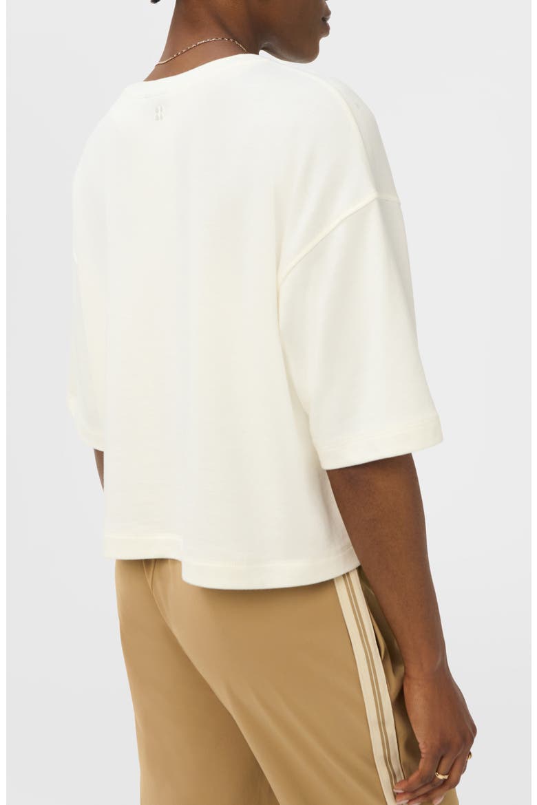 After Class Short Sleeve Cotton Blend Sweatshirt, Alternate, color, DOVE WHITE