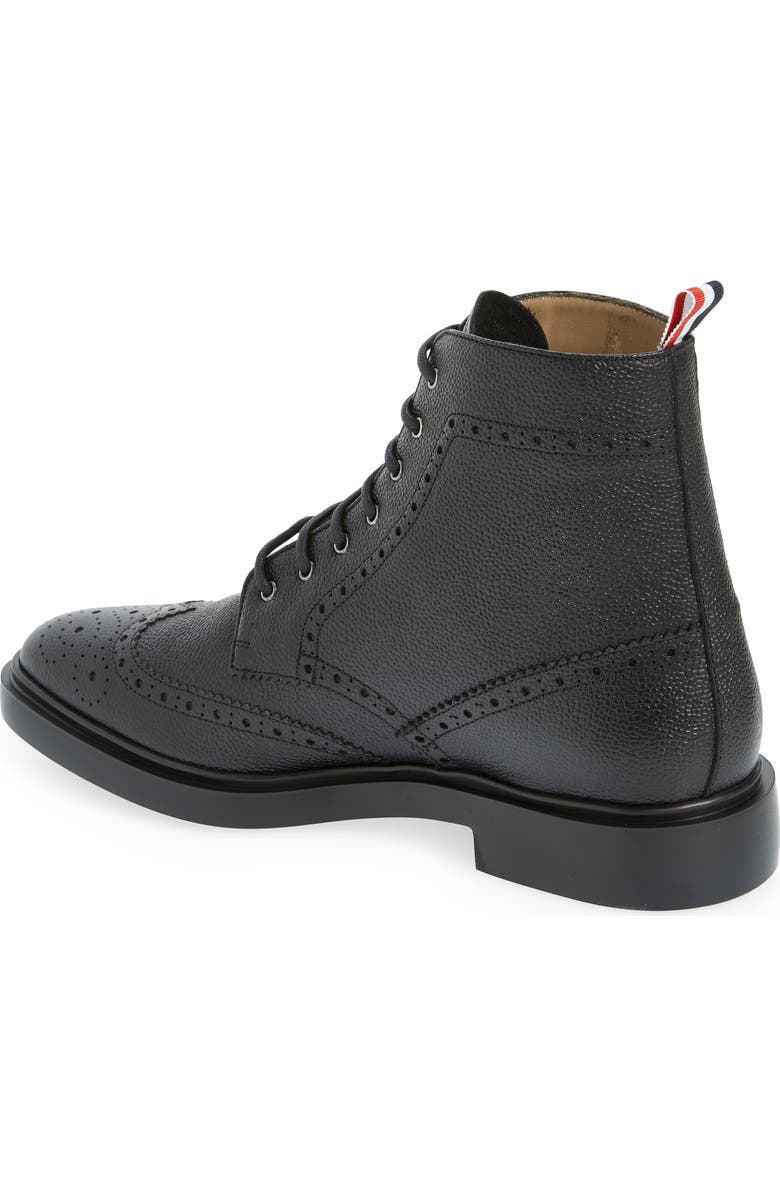 Thom Browne Classic Wingtip Lace-Up Boot, Alternate, color, Black
