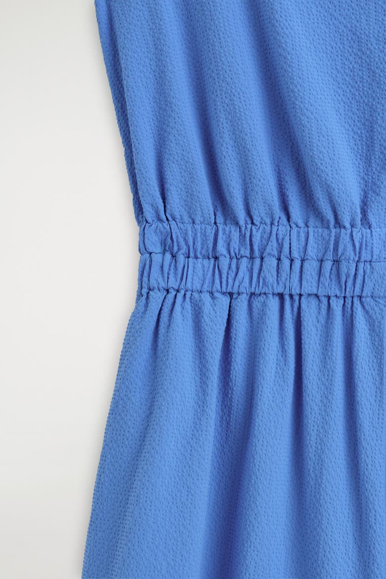 Open-back Seersucker Wide-leg Jumpsuit, Alternate, color, BLUE