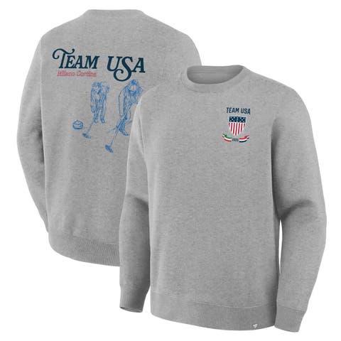 Men's Fanatics Heather Gray Team USA Milano Cortina 2026 Winter Olympics Curling Sweatshirt