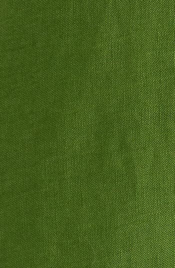 Monstera Embroidery Linen Midi Dress