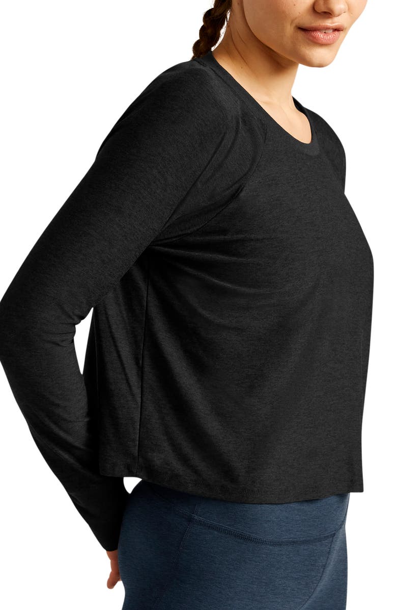 Beyond Yoga Featherweight Long Sleeve T-Shirt, Alternate, color, Darkest Night