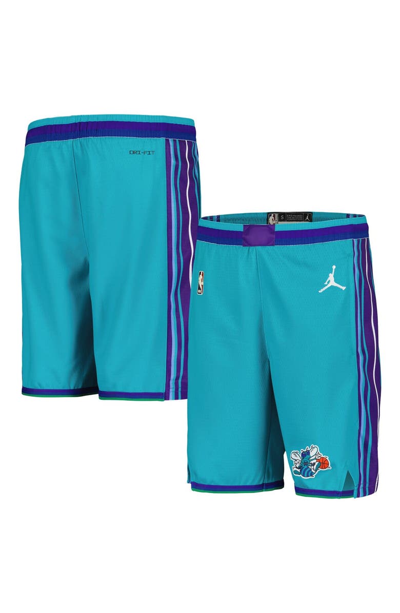 Jordan Brand Youth Jordan Brand Teal Charlotte Hornets Classic Edition Swingman Shorts, Alternate, color,
