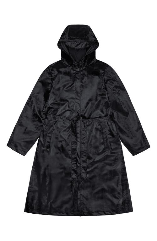 Rains Waterproof A-line Long Raincoat In Black