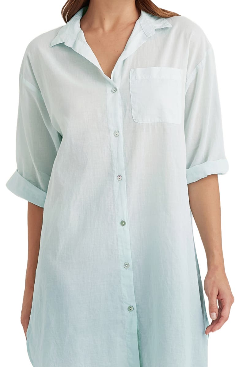 Papinelle Ombré Cotton Voile Nightshirt, Alternate, color, Eggshell