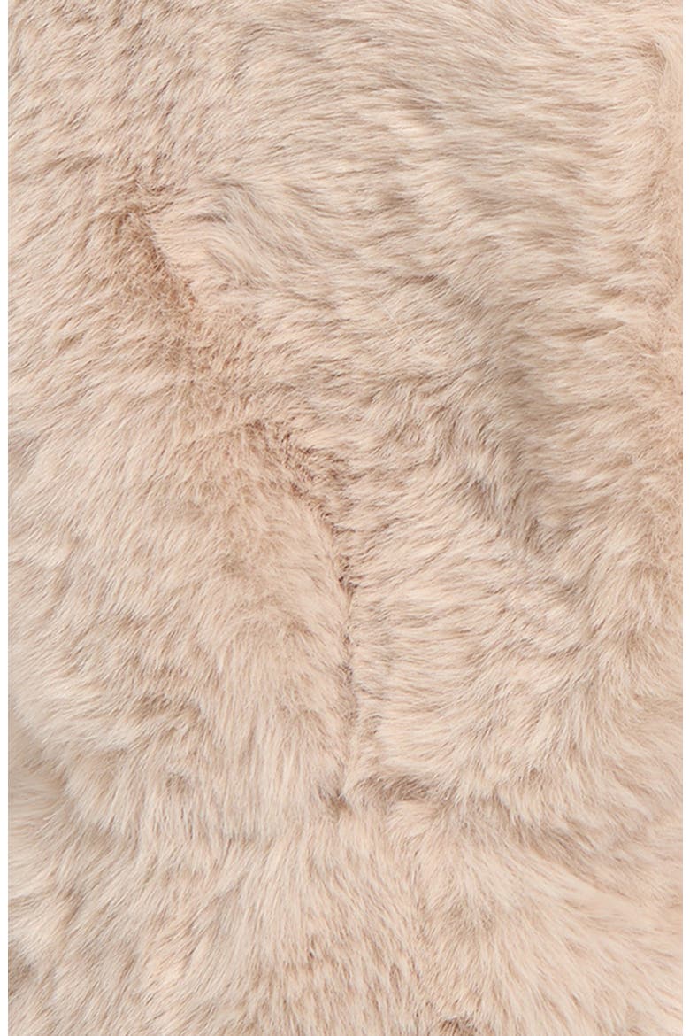 Faux Fur Fingerless Mittens, Alternate, color, BEIGE