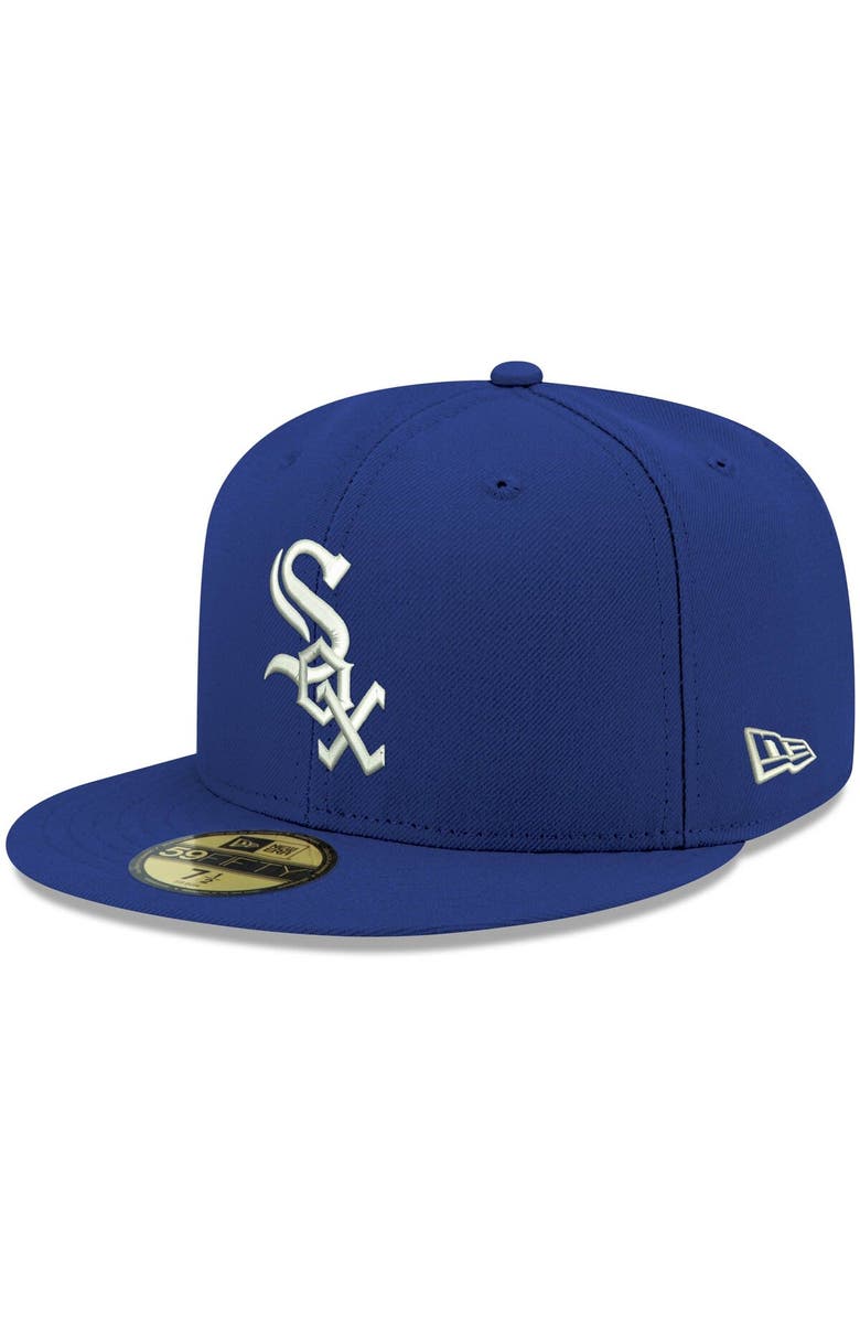 New Era Men's New Era Royal Chicago White Sox White Logo 59FIFTY Fitted Hat, Alternate, color, 