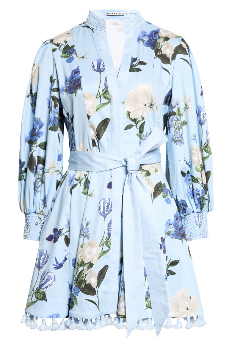 Lucy Floral Long Sleeve Minidress, Alternate, color, FLY AWAY