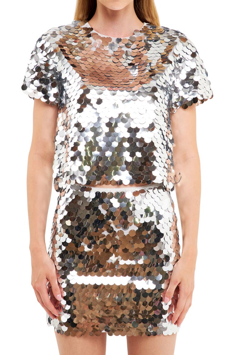 Sequin Top, Main, color, SILVER