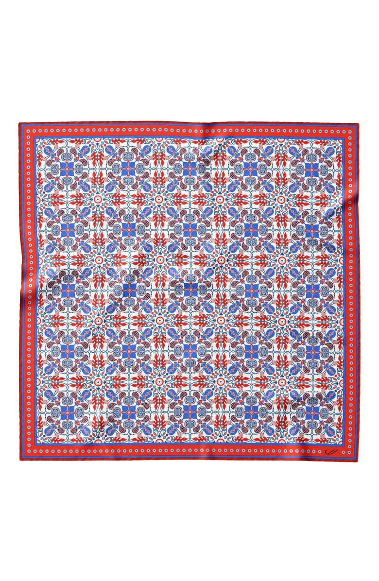 Elizabetta Nebbiolo - Silk Pocket Square for Men, Main, color, Red