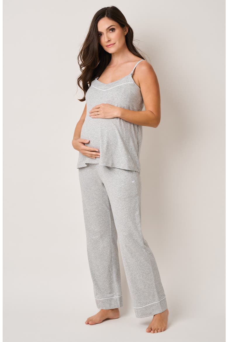 The Cozy 3-Piece Cotton Maternity Set, Alternate, color, HEATHER GREY