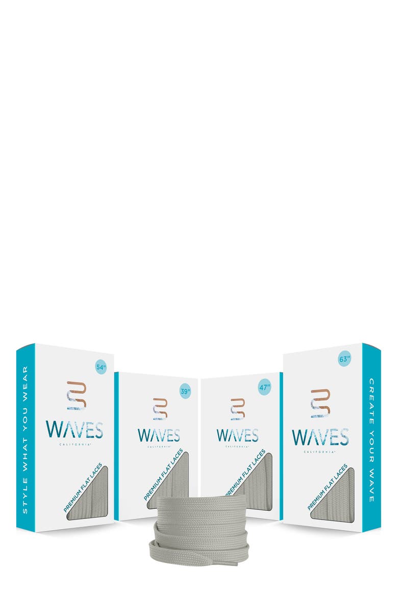 Waves California 39-Inch Premium Flat Shoelaces, Alternate, color, Cool Grey