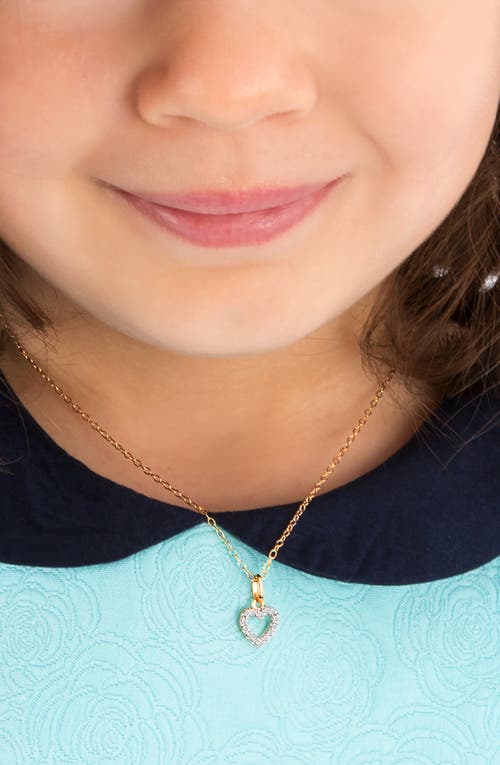 Tiny Blessings 14k Gold Pure Splendor Diamond Heart 12-14" Necklace In Brown