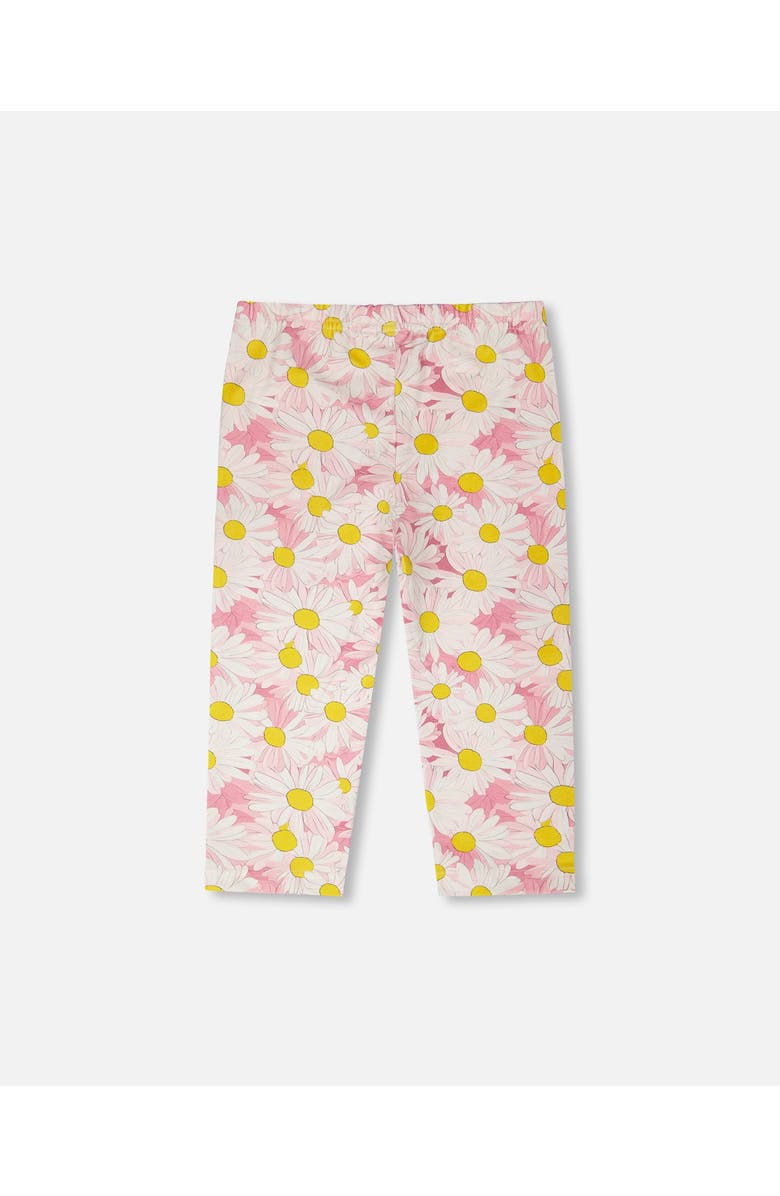 Deux par Deux Jersey Daisies Capri Leggings, Alternate, color, Pink Printed Daisies