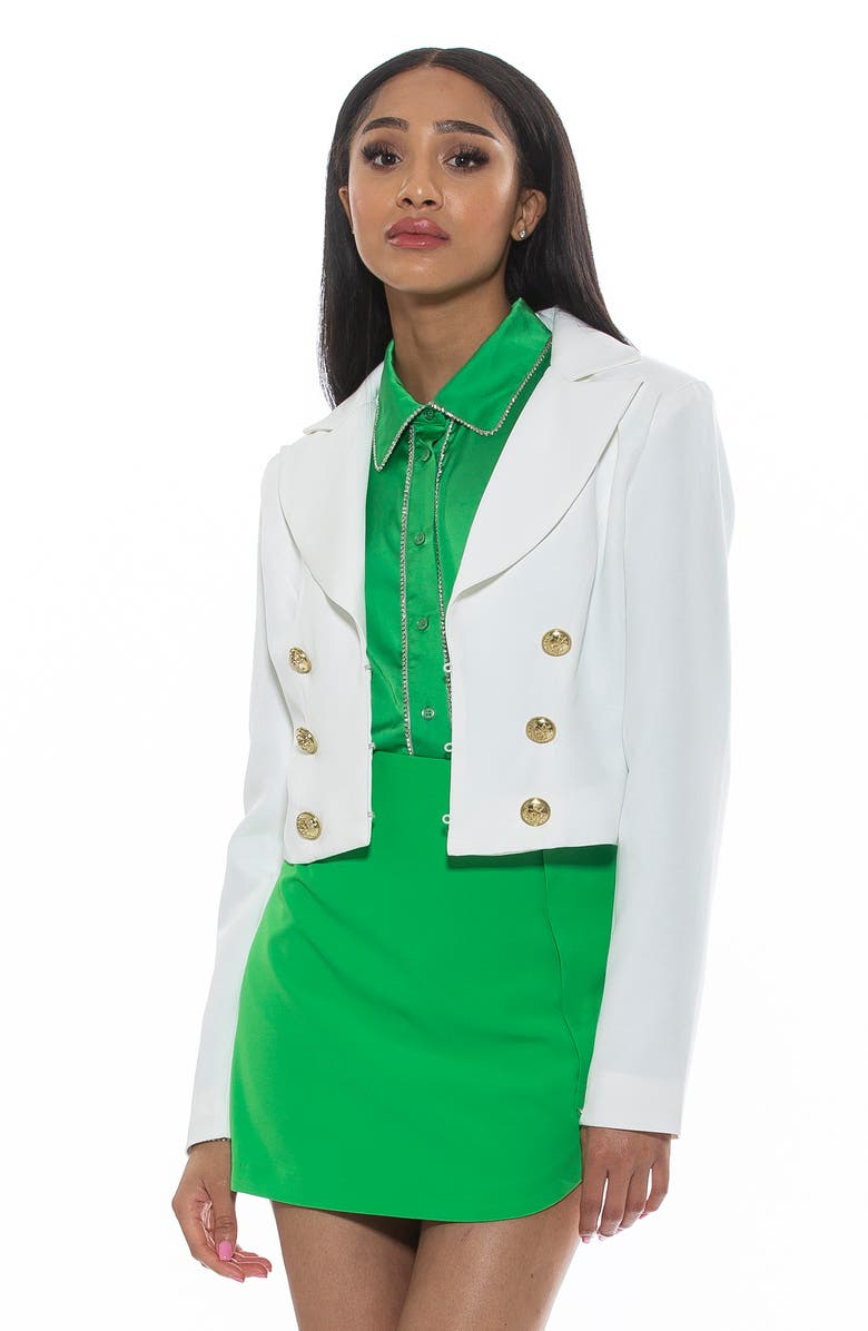 Alexia Admor Jesse Cropped Blazer, Alternate, color, Ivory