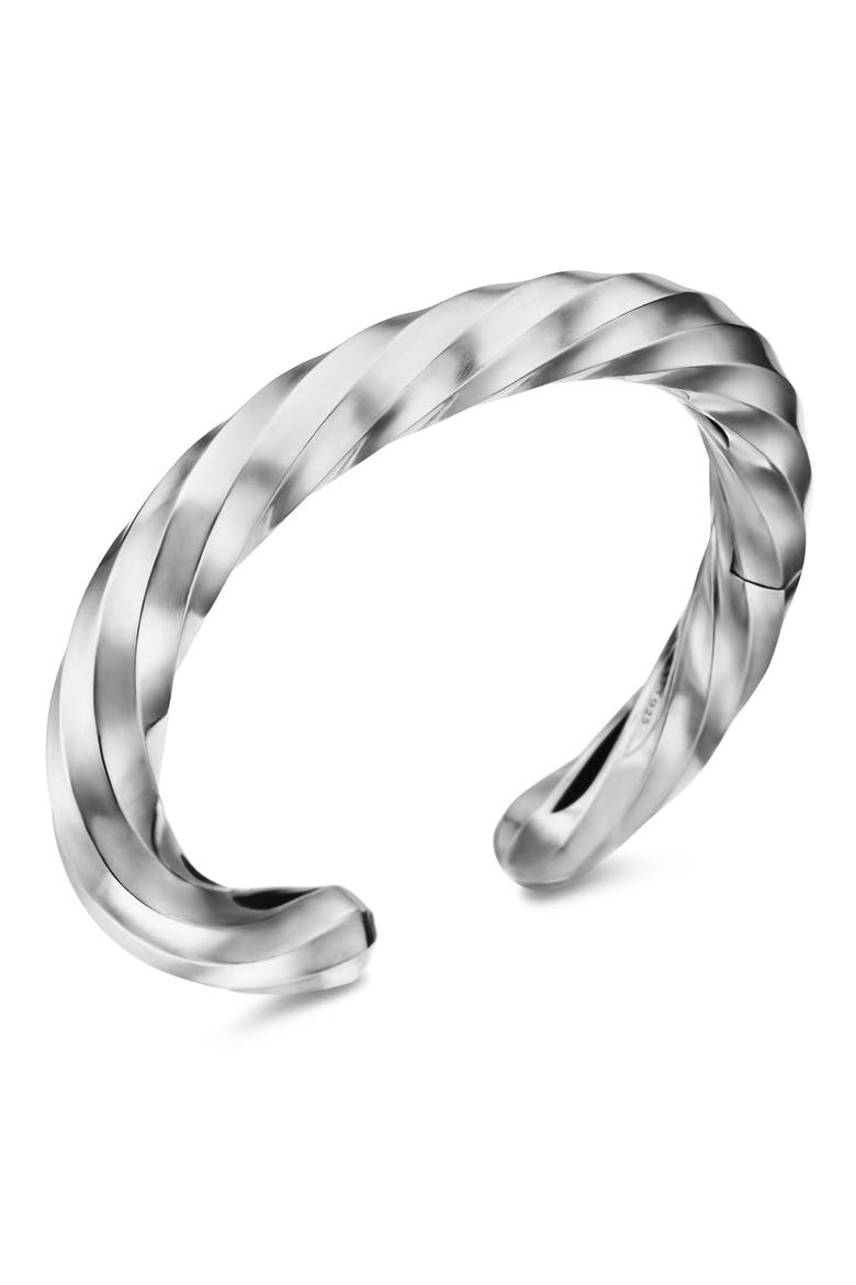 Cable Edge Cuff Bracelet, Alternate, color, STERLING SILVER
