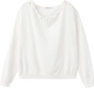 MANGO TEEN Grommet Detail Boat Neck Sweater