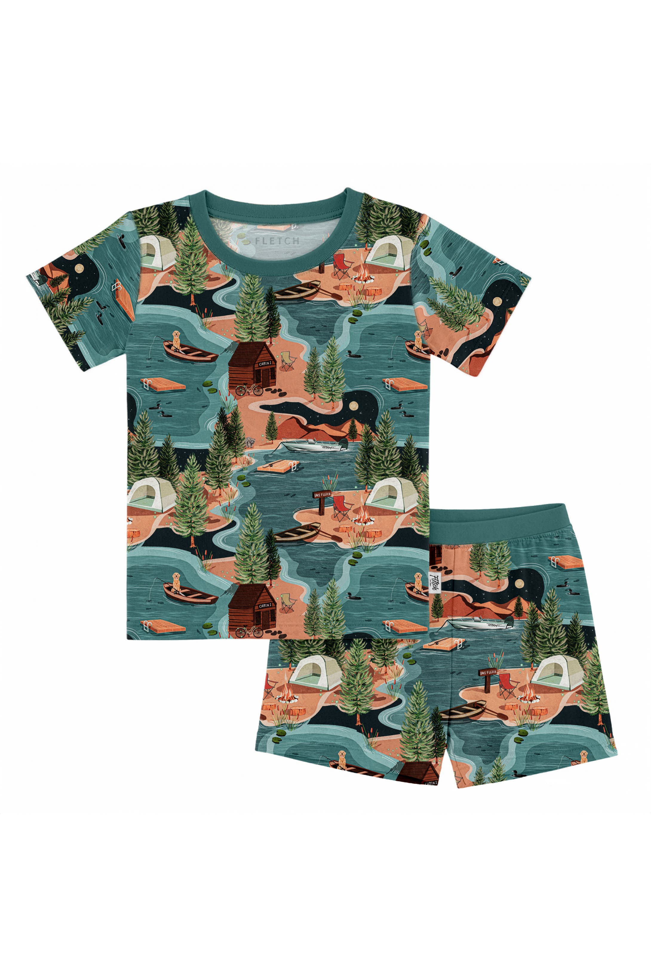 Fletch Kids'  Lake Days 2 Piece Shorts Set In Multi