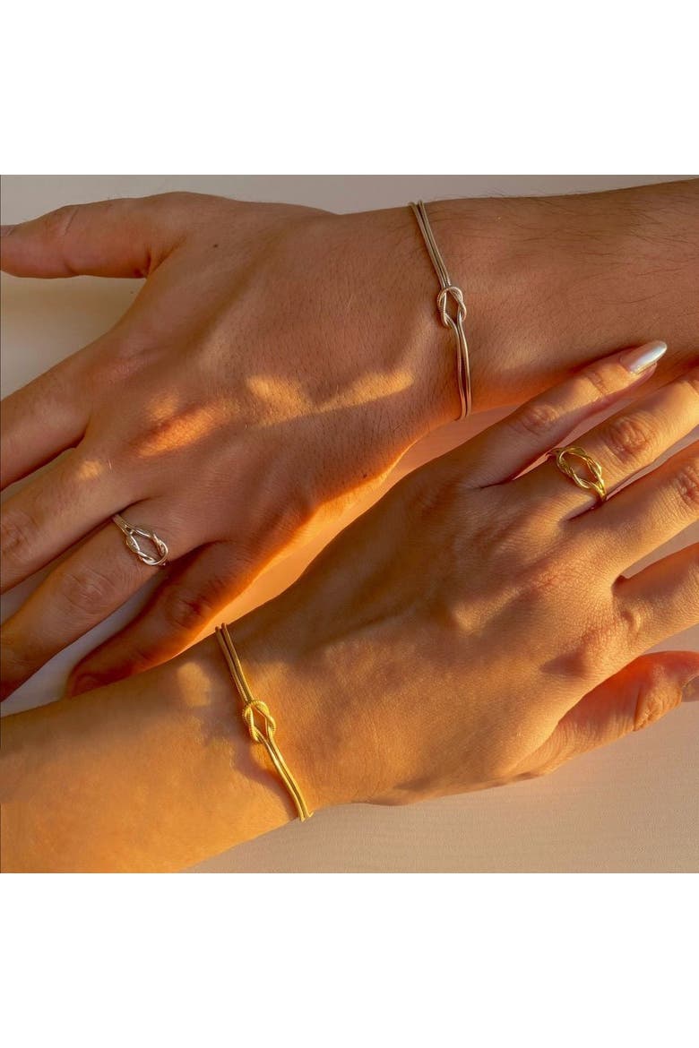Knot Sterling Silver Adjustable Ring, Alternate, color, Silver