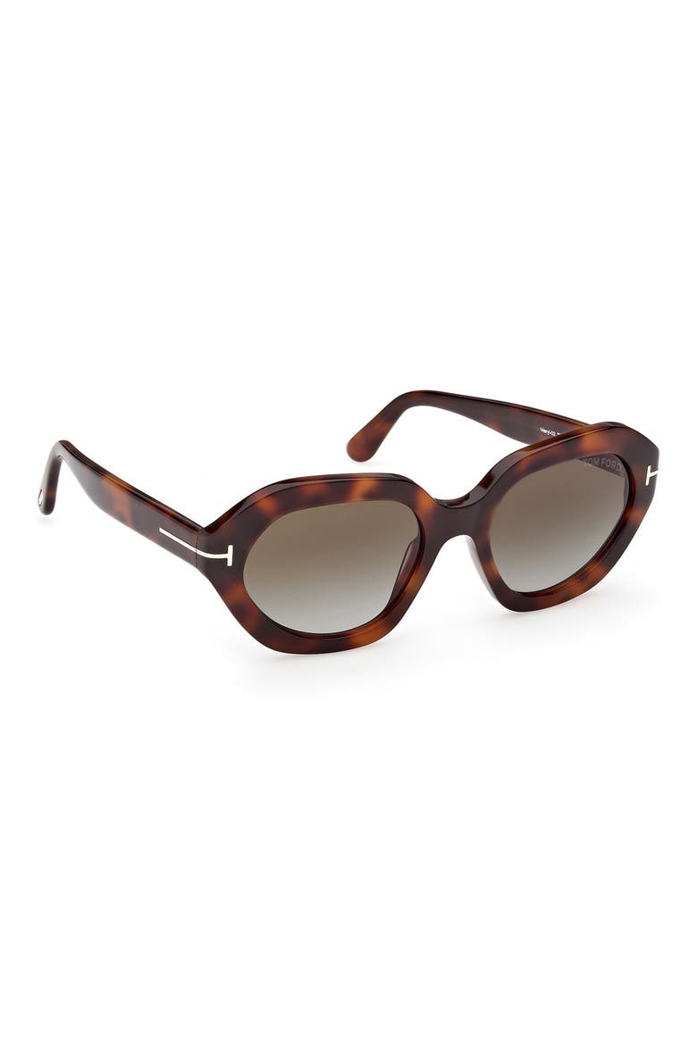 Meryl 53mm Gradient Geometric Sunglasses, Alternate, color, BLONDE HAVANA / GRADIENT GREEN