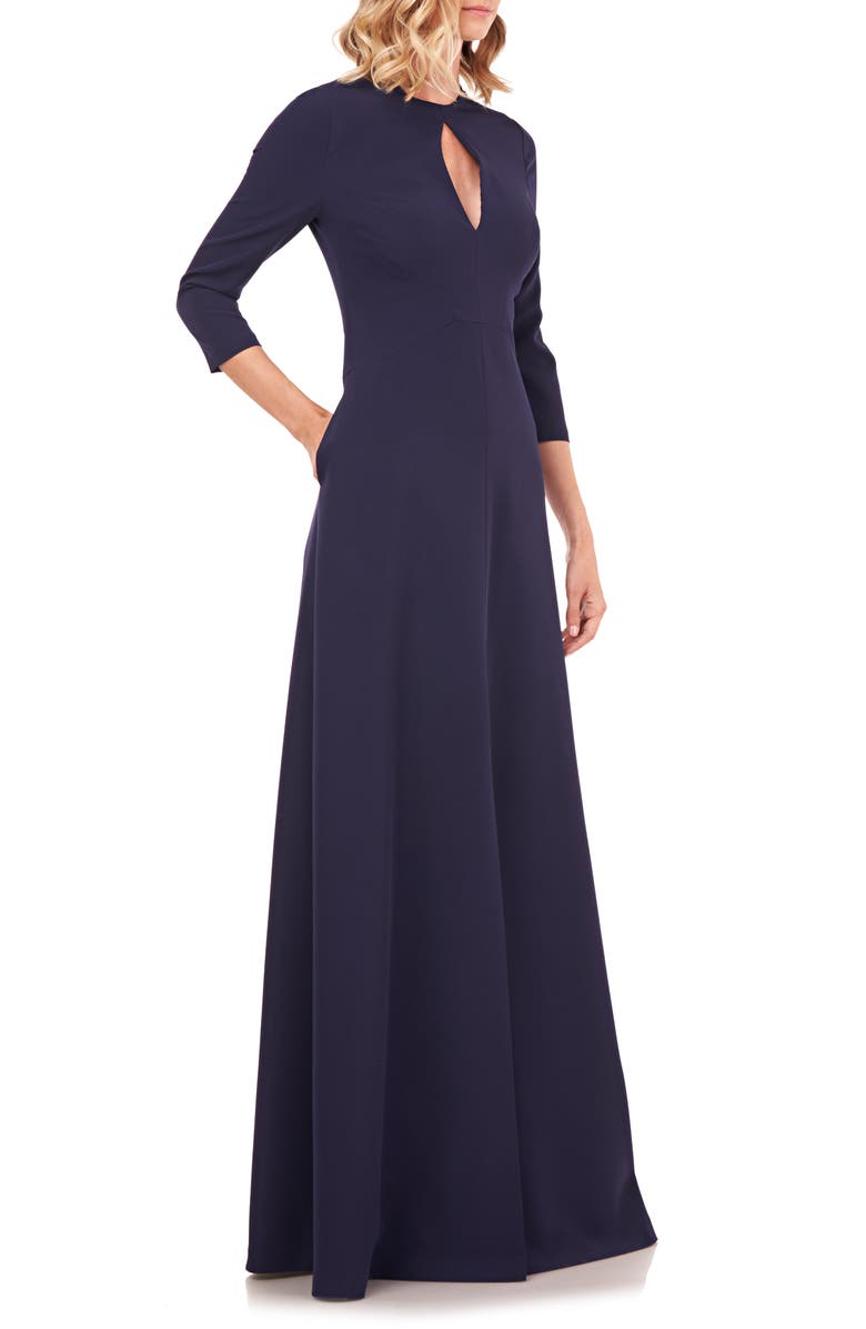 Kay Unger Hannah Stretch Crepe A-Line Gown, Alternate, color,