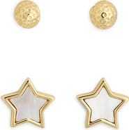 ARGENTO VIVO Mother-of-Pearl Star & Solid Stud Earrings