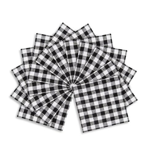 Linen Cocktail Napkins - Gingham Check, 6" x 6"