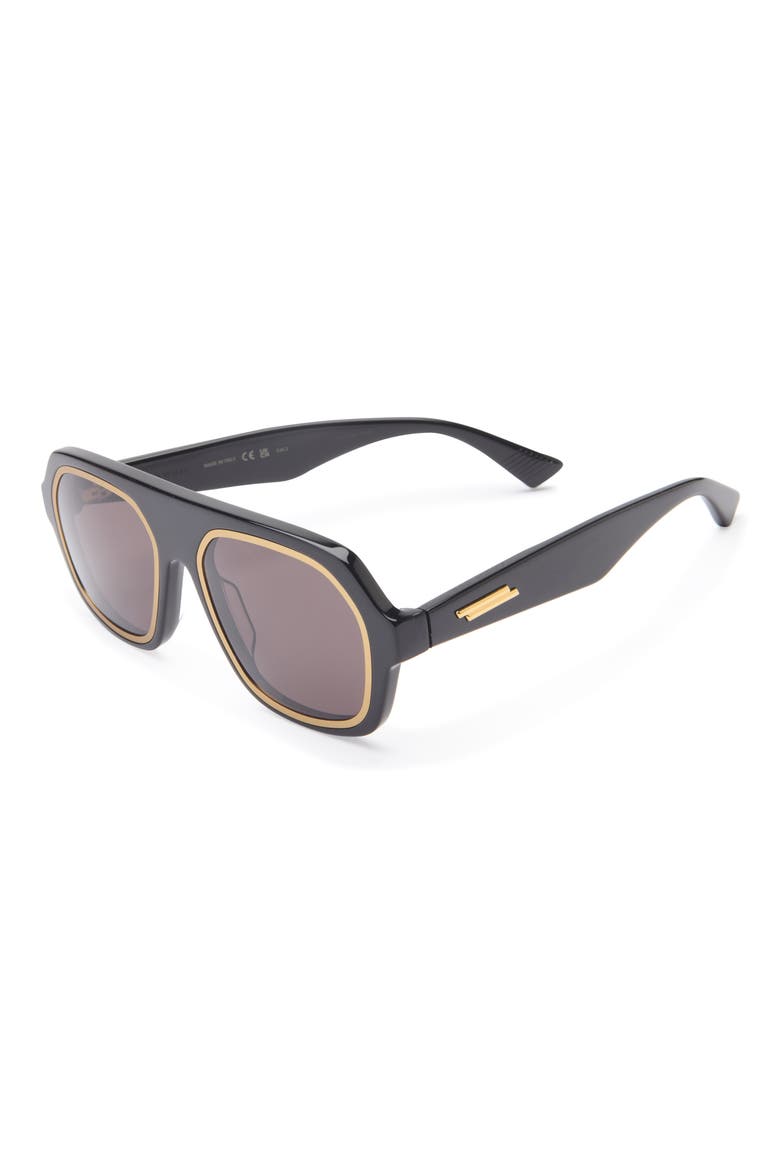 BV1217S Aviator Sunglasses, Alternate, color, BLACK BLACK GREY