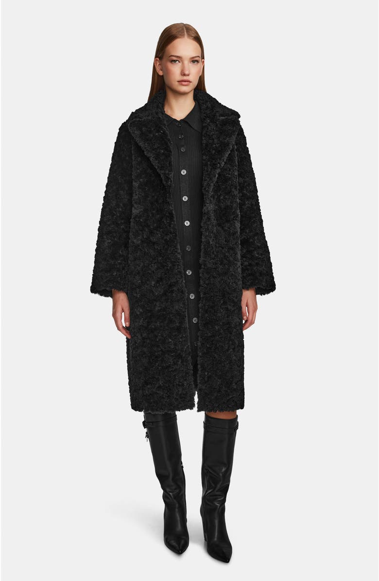 Rudsak Annabelle Reversible Teddy & Faux Leather Coat, Alternate, color, Black