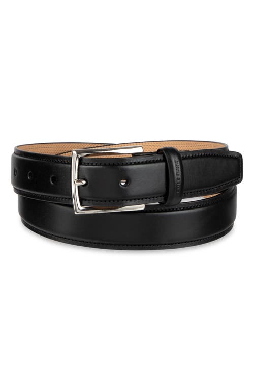 Cole Haan Burnished Edge Leather Belt In Black