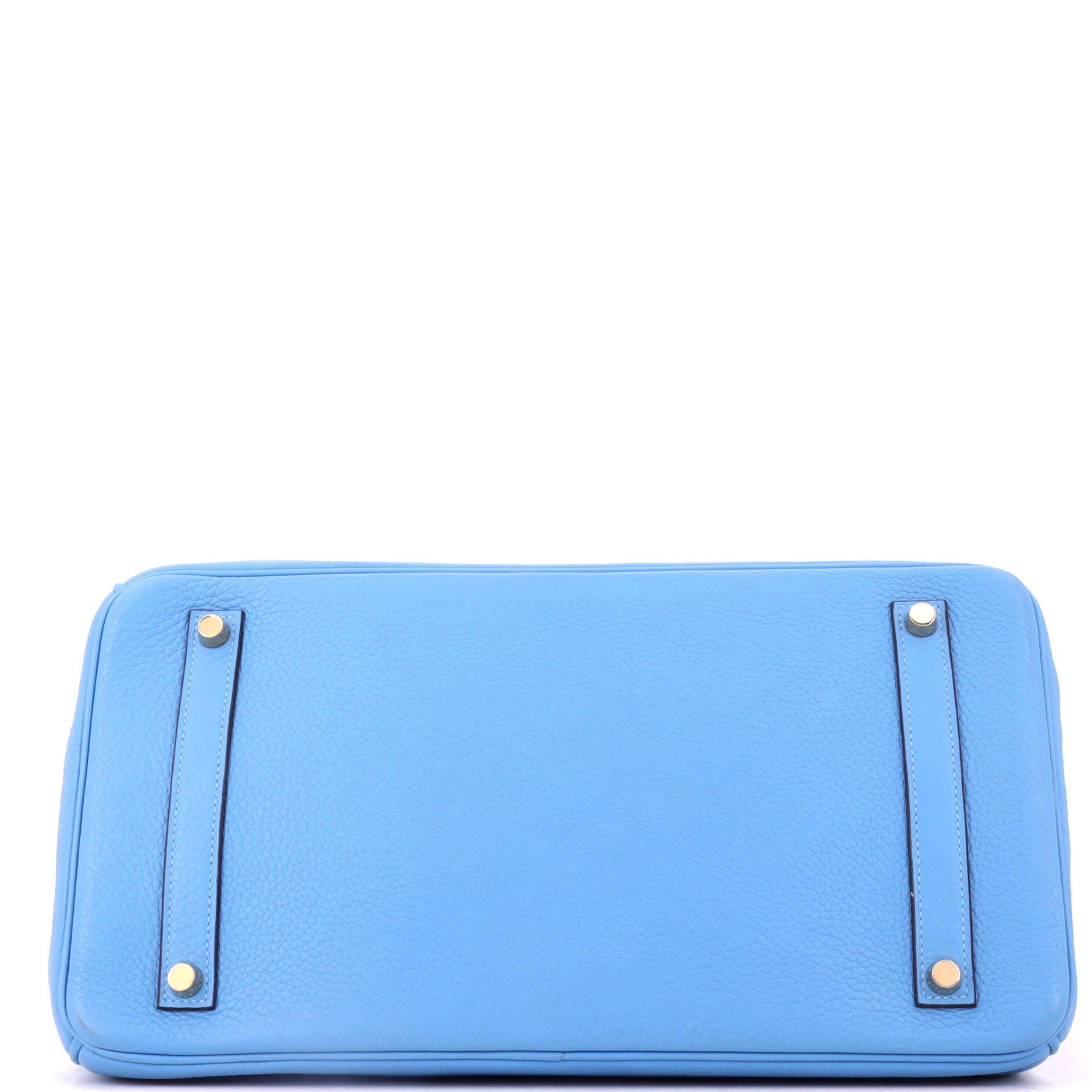 Birkin Handbag Blue Clemence with Gold Hardware 35, Alternate, color, Blue