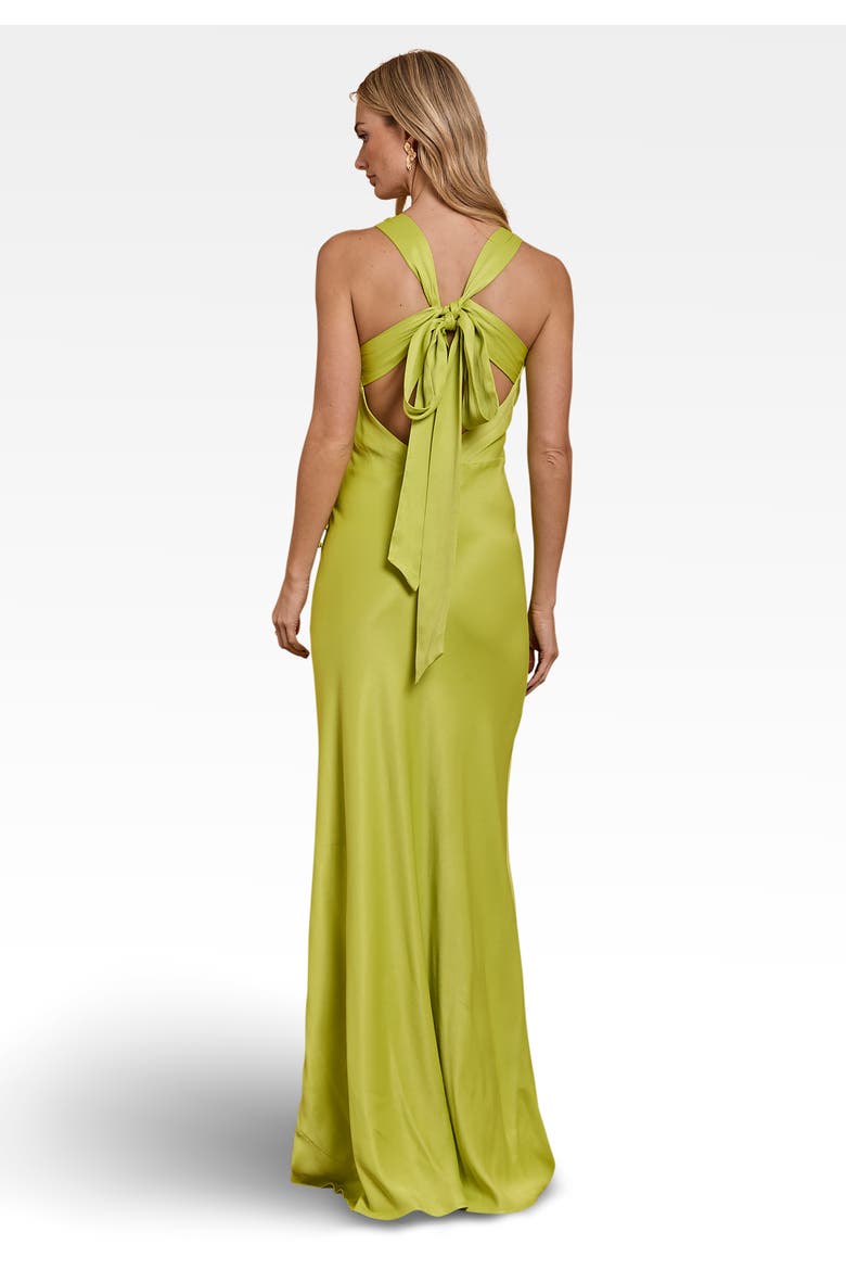 Coco Satin Dress, Alternate, color, Lime