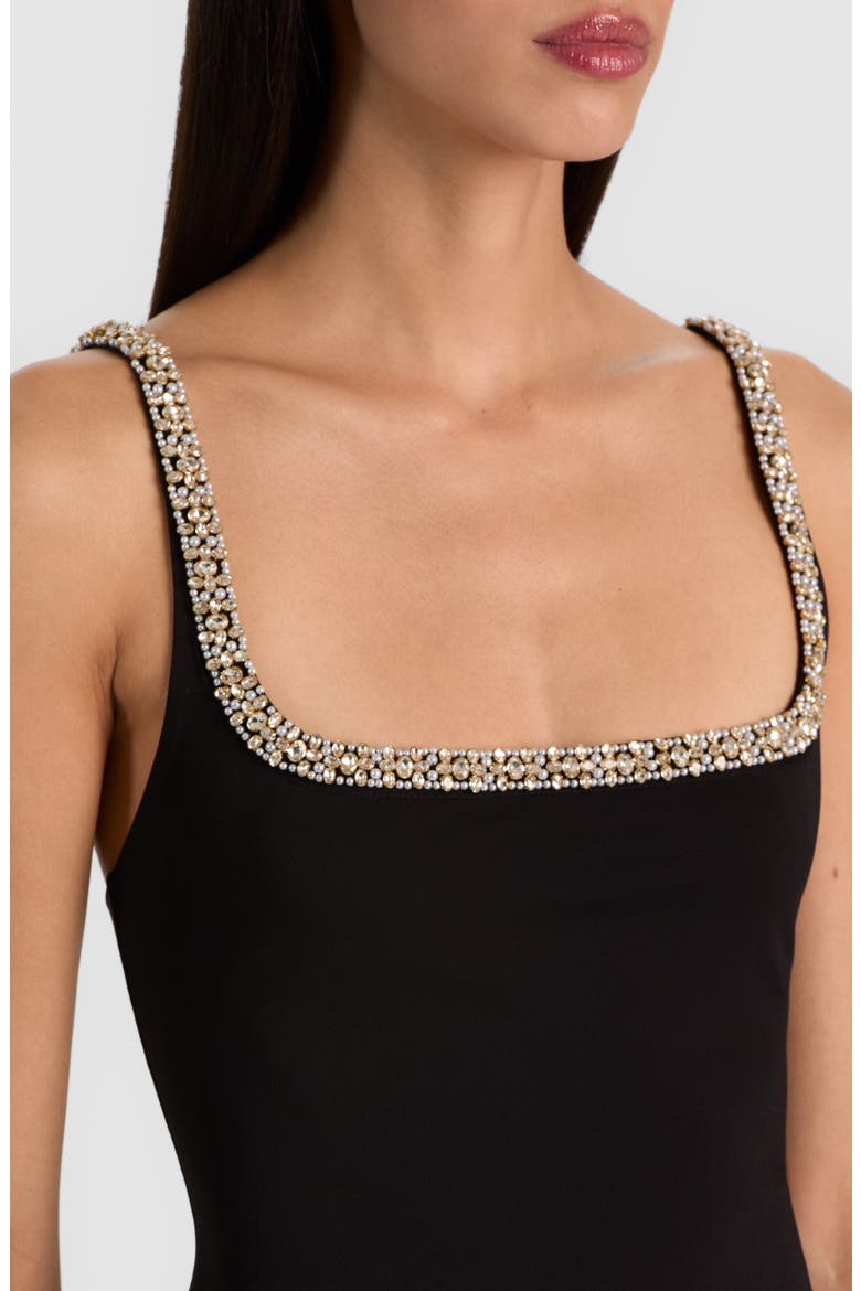 Julia Embellished Trim Minidress, Alternate, color, BLACK