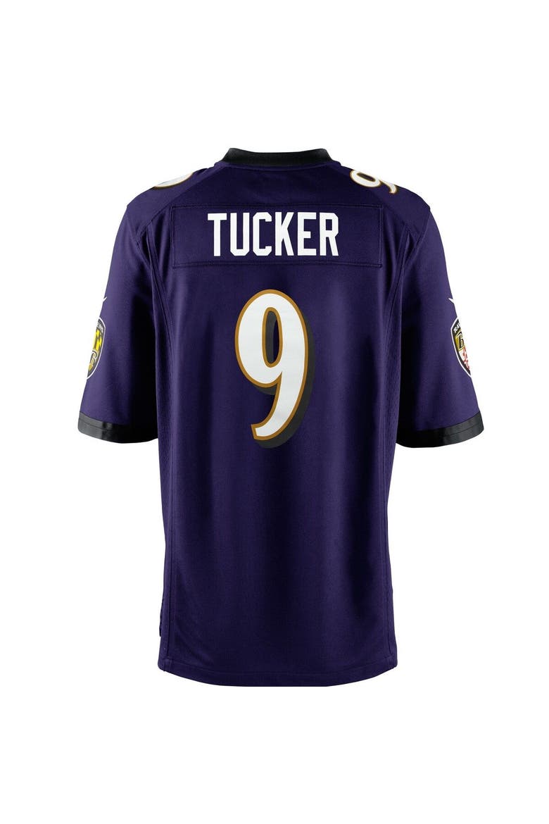 Youth Nike Justin Tucker Purple Baltimore Ravens Game Jersey, Alternate, color, Purple