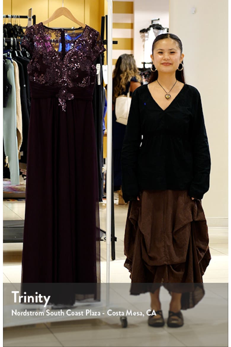 Sequin Lace Bodice Gown video