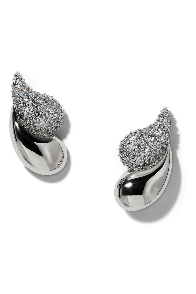 Pisa Cubic Zirconia Stud Earrings, Main, color, RHODIUM