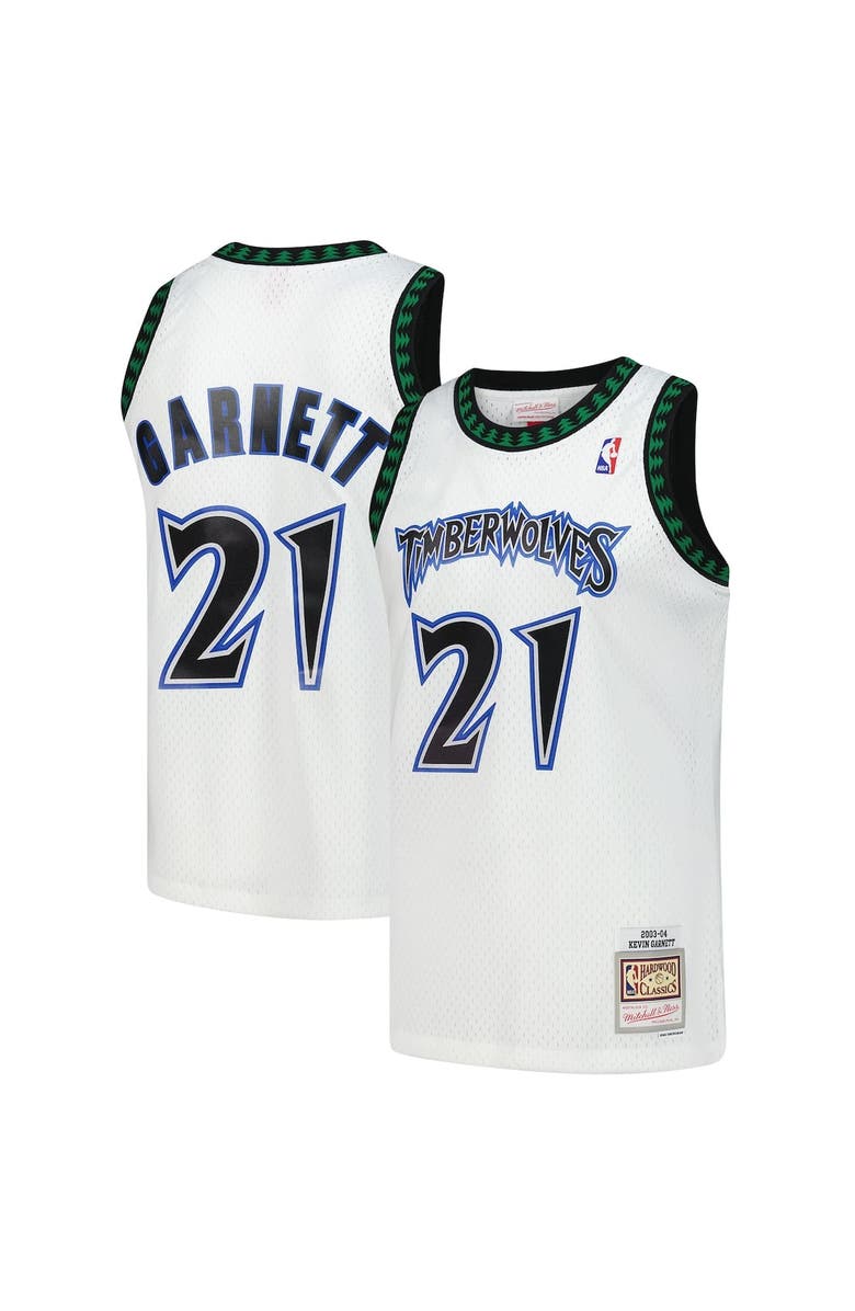 Mitchell & Ness Men's Mitchell & Ness Kevin Garnett White Minnesota Timberwolves Hardwood Classics Swingman Jersey, Alternate, color, White