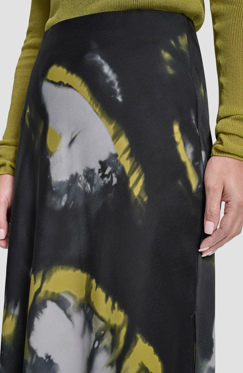 DKNY Printed Bias Cut Maxi Skirt, Alternate, color, Marbled Citronella