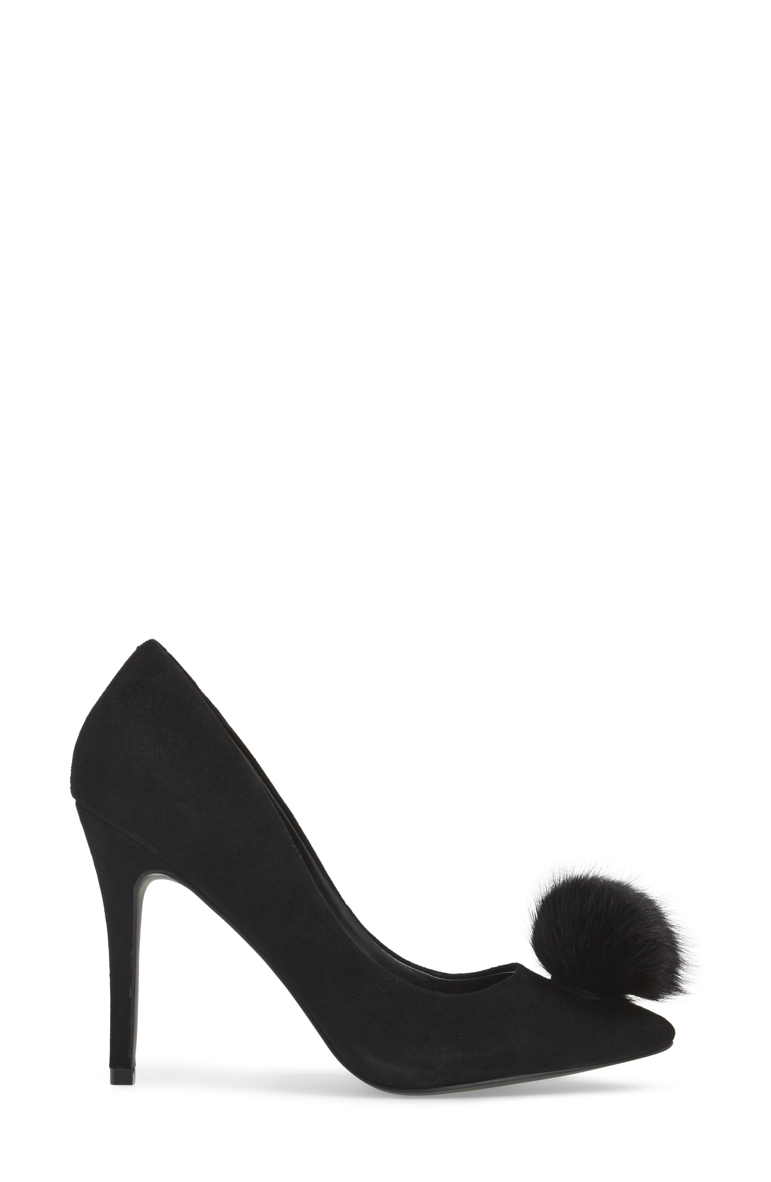 Charles by Charles David Pixie Pump with Genuine Fox Fur Pom, Alternate, color, 