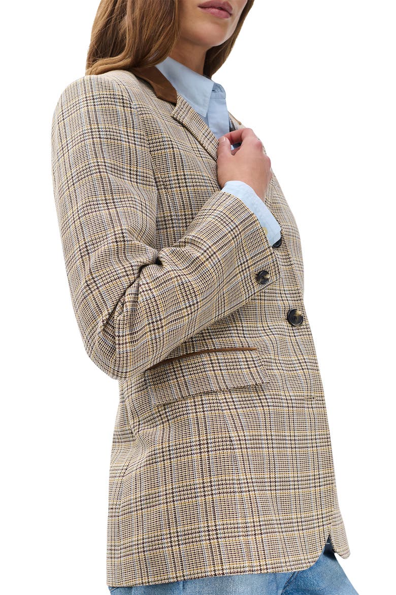 Evia Plaid Wool Blend Blazer, Alternate, color, TAN MULTI