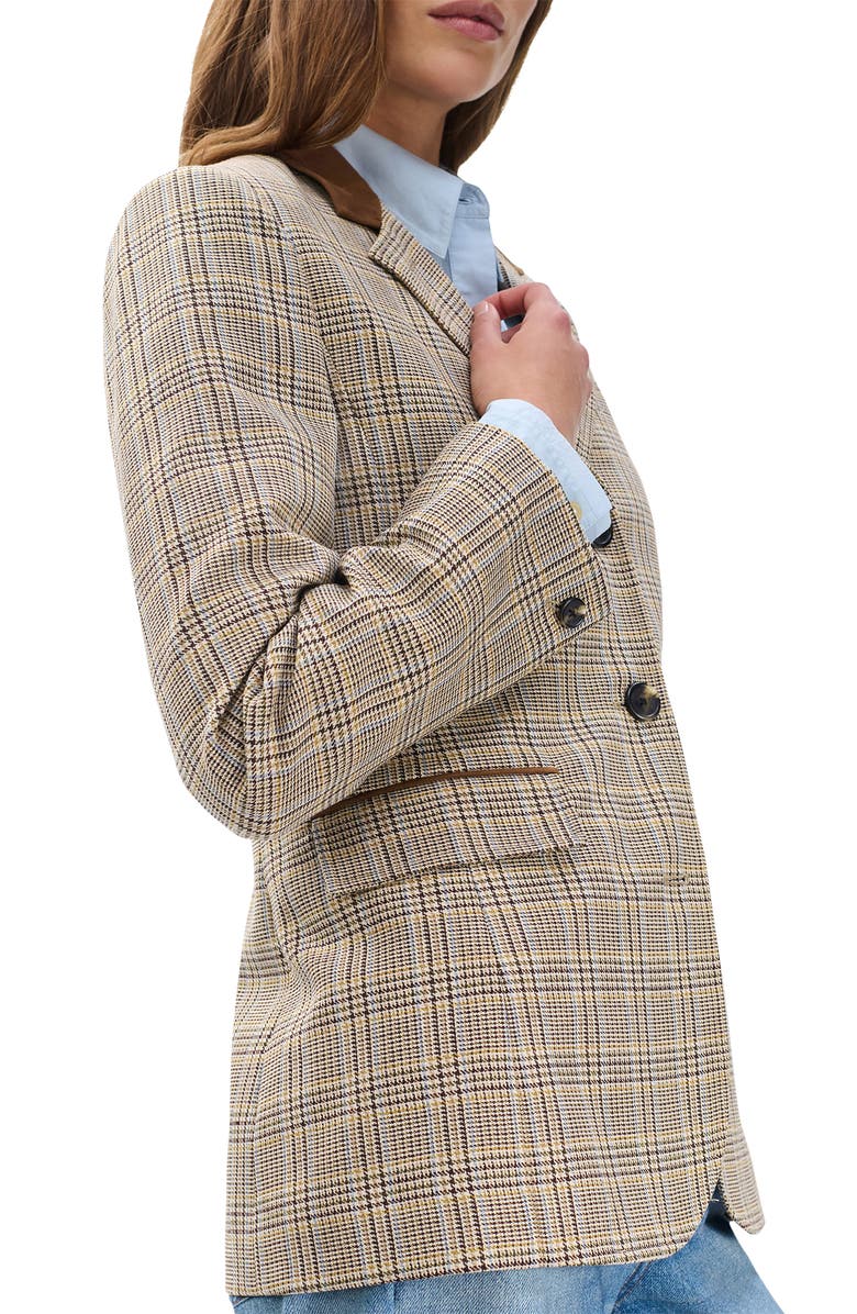 rag & bone Evia Plaid Wool Blend Blazer, Alternate, color, Tan Multi