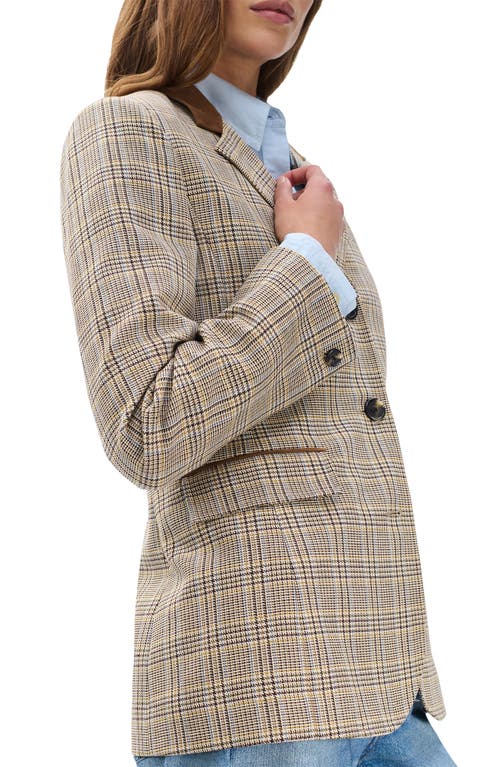 Rag & Bone Evia Plaid Wool Blend Blazer In Gold