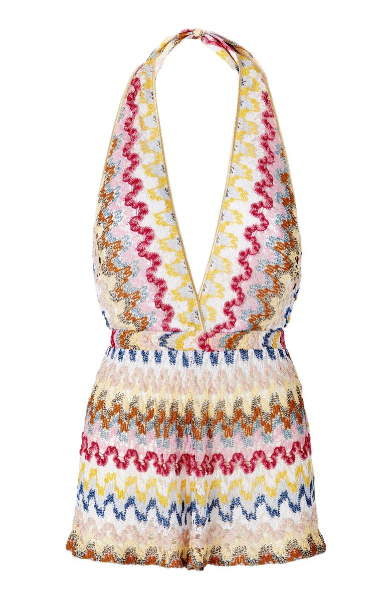 Missoni Short Jumpsuit In Lamé Viscose Lace, Alternate, color, 